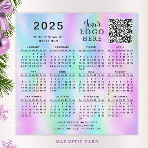 2025 Kalender QR Code Business Logo Kleurrijke Omb