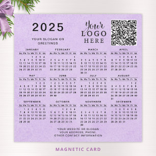 2025 Kalender QR Code Business Logo Paarse magneet