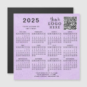 2025 Kalender QR Code Business Logo Paarse magneet (Voorkant / Achterkant)