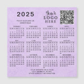 2025 Kalender QR Code Business Logo Paarse magneet (Voorkant)