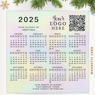 2025 Kalender QR Code Company Logo Pastel Kleurrij