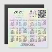 2025 Kalender QR Code Company Logo Pastel Kleurrij (Voorkant / Achterkant)