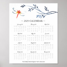 2025 Kalender Red Dragonfly Business Promo Poster