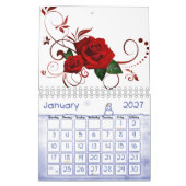 2025 Kalender Red Rose Floral (Jan 2027)