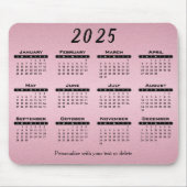 2025 Kalender  Roze - Jaar Muismat (Voorkant)