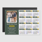 2025 Kalender Sage Groen Minimalistische Foto Magn (Voorkant / Achterkant)