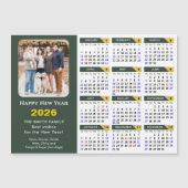 2025 Kalender Sage Groen Minimalistische Foto Magn (Voorkant)