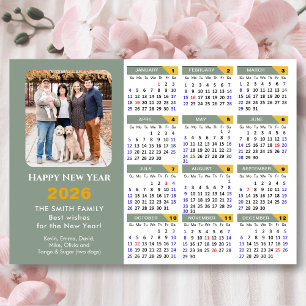 2025 Kalender Sage Groen Minimalistische Foto Magn