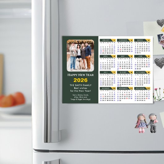 2025 Kalender Sage Groen Minimalistische Foto Magn