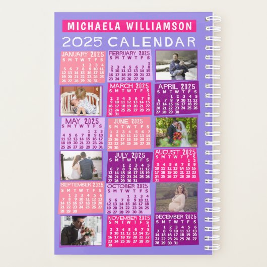 2025 Kalender Schattigee mod 12 Photo Collage Naam Planner (Achterkant)