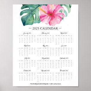 2025 Kalender Tropische Small Business Promo Poster