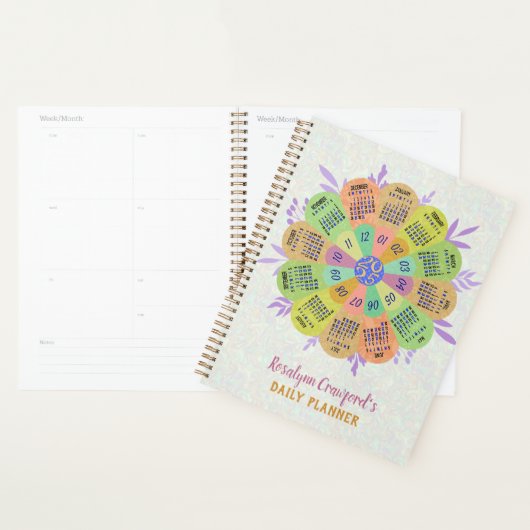 2025 Kalender Unieke Boho Retro Bloem Aangepaste N Planner (Display)