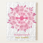 2025 Kalender Unieke Boho Roze Bloem Aangepaste Na Planner (Achterkant)