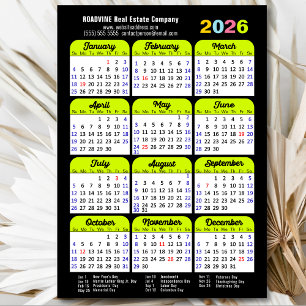 2025 Kalender US Feestdagen Green Corporate Magnet