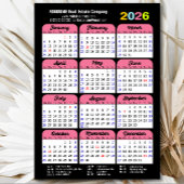 2025 Kalender US Feestdagen Roze Corporate Magneti