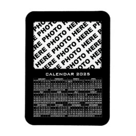 2025 Kalender Voeg 1 foto's Magneet Zwart