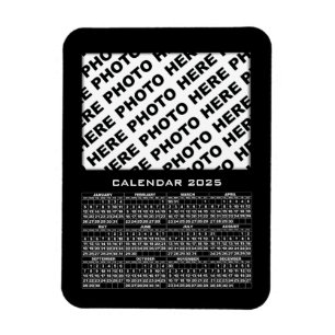 2025 Kalender Voeg 1 foto's Magneet Zwart