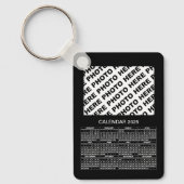 2025 Kalender Voeg 2 foto's toe Metalen Sleutelhan Sleutelhanger (Voorkant)