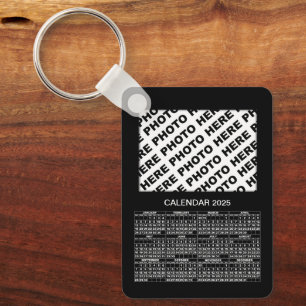 2025 Kalender Voeg 2 foto's toe Metalen Sleutelhan Sleutelhanger