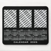 2025 Kalender Voeg 3 Verticale Foto's Mousepad Zwa Muismat (Voorkant)