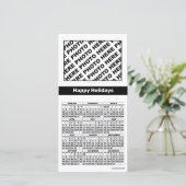 2025 Kalender Voeg 4 foto's toe Kaart Eenvoudig Zw (Staand voorkant)