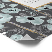 2025 Kalender Voljaar Blauw Grijs Poppies Poster (Hoek)