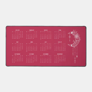 2025 Kalender Voljaar Boho Dusty Roos Desk Mat