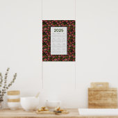 2025 Kalender Volle Jaar Kegelbloemen Poster (Keuken)