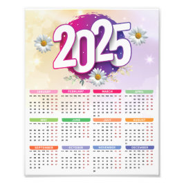 2025 Kalender Waterverf Bloemen Foto Afdruk
