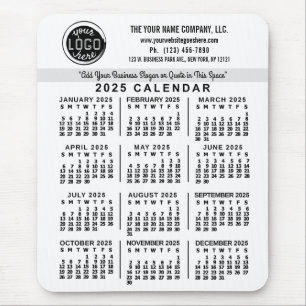 2025 Kalender Wit Custom Business Logo Naam Easy Muismat