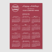 2025 Kalender Zakelijk Logo Rode Vakantiemagnet (Voorkant)