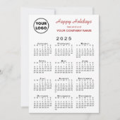 2025 Kalender Zakelijk Logo Rood Wit Gingham Feestdagenkaart (Voorkant)