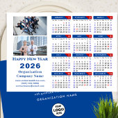 2025 Kalender Zakelijk Logo US Patriottisch Blauw  Feestdagenkaart
