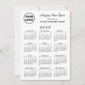 2025 Kalender Zakelijk Logo Zwart Wit Gingham Feestdagenkaart (Voorkant)