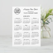 2025 Kalender Zakelijk Logo Zwart Wit Gingham Feestdagenkaart (Staand voorkant)