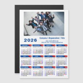 2025 Kalender Zakelijke Foto Eenvoudig Blauw Rood (Voorkant / Achterkant)