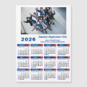 2025 Kalender Zakelijke Foto Eenvoudig Blauw Rood (Voorkant)