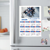 2025 Kalender Zakelijke Foto Eenvoudig Blauw Rood