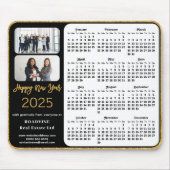 2025 Kalender Zakelijke Foto Elegant Gouden Glitte Muismat (Voorkant)
