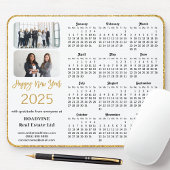 2025 Kalender Zakelijke Foto Elegant Gouden Glitte Muismat