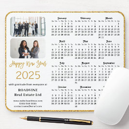 2025 Kalender Zakelijke Foto Elegant Gouden Glitte Muismat