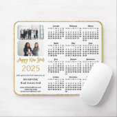 2025 Kalender Zakelijke Foto Elegant Gouden Glitte Muismat (Met muis)