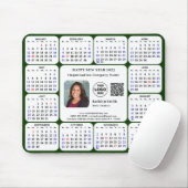 2025 Kalender Zakelijke Foto Logo QR Modern Groen Muismat (Met muis)