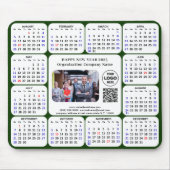 2025 Kalender Zakelijke Foto Logo QR Modern Groen Muismat (Voorkant)
