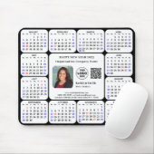 2025 Kalender Zakelijke Foto Logo QR Modern Zwart Muismat (Met muis)