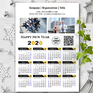 2025 Kalender Zakelijke Foto Logo QR Zwarte Magnee