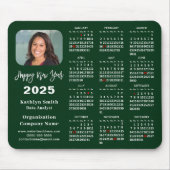 2025 Kalender Zakelijke Foto Modern Groen Eenvoudi Muismat (Voorkant)