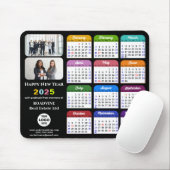 2025 Kalender Zakelijke Foto Modern Zwart Kleurrij Muismat (Met muis)