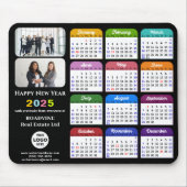 2025 Kalender Zakelijke Foto Modern Zwart Kleurrij Muismat (Voorkant)
