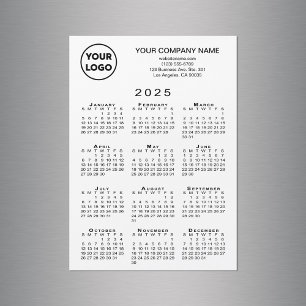 2025 Kalender Zakelijke Logo Tekst Witte Magneet K